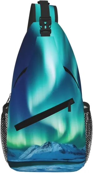 Northern Lights Sling Bag For Women Men Travel Hiking Backpack Crossbody Shoulder Chest Bags Casual Daypack