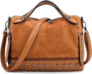 NOTAG Women Handbags Fashion Designer Shoulder Bag PU Leather Crossbody Bag Rivet Top Handle Purses