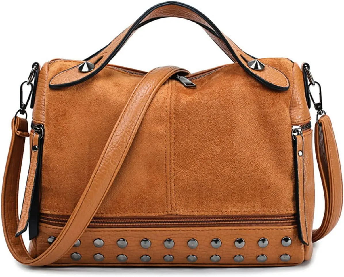 NOTAG Women Handbags Fashion Designer Shoulder Bag PU Leather Crossbody Bag Rivet Top Handle Purses