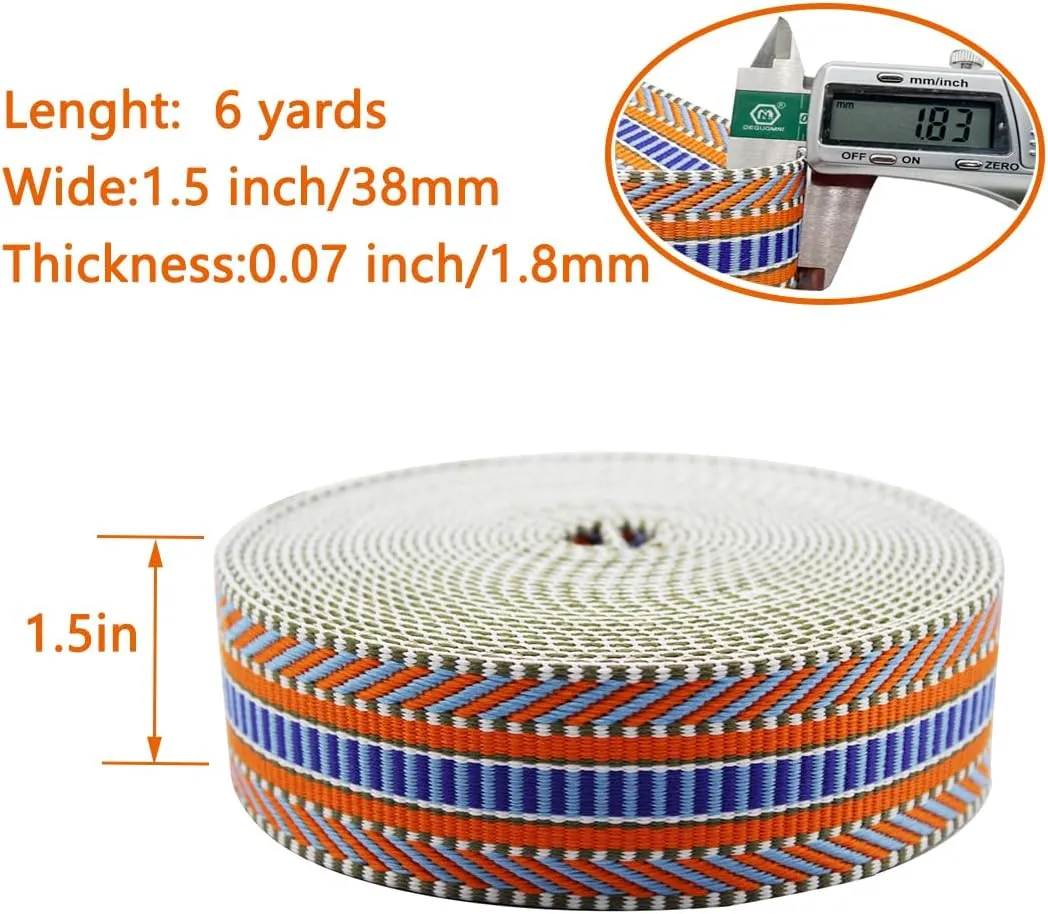 Nylon Webbing 1.5 inch -6 Yards Jacquard Nylon Strap for Bags,Bag Straps Replacement Crossbody,Shoulder Straps
