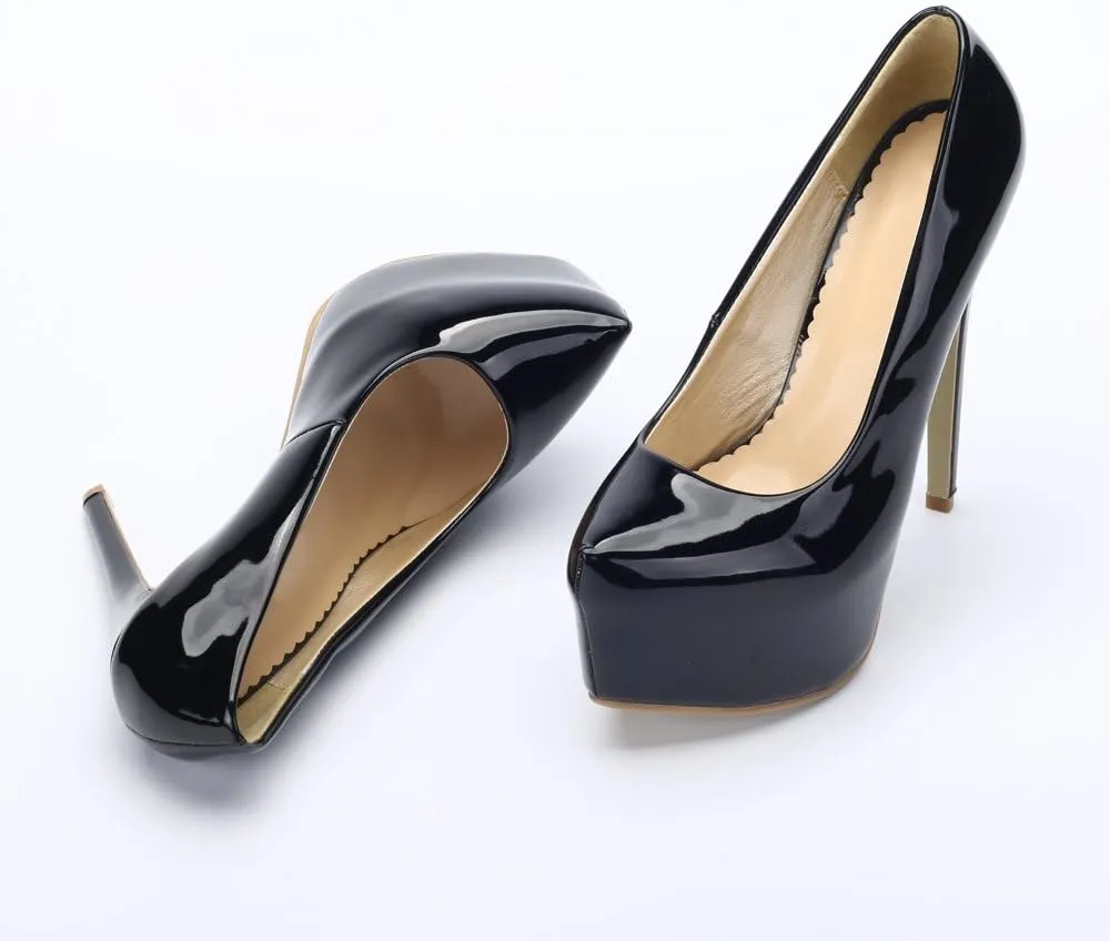 OCHENTA Women's Hidden Platform Stiletto High Heels Slip On Pumps