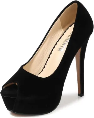 OCHENTA Women's Peep Toe Prom Heels Platform High Heels Sexy Dress Pumps