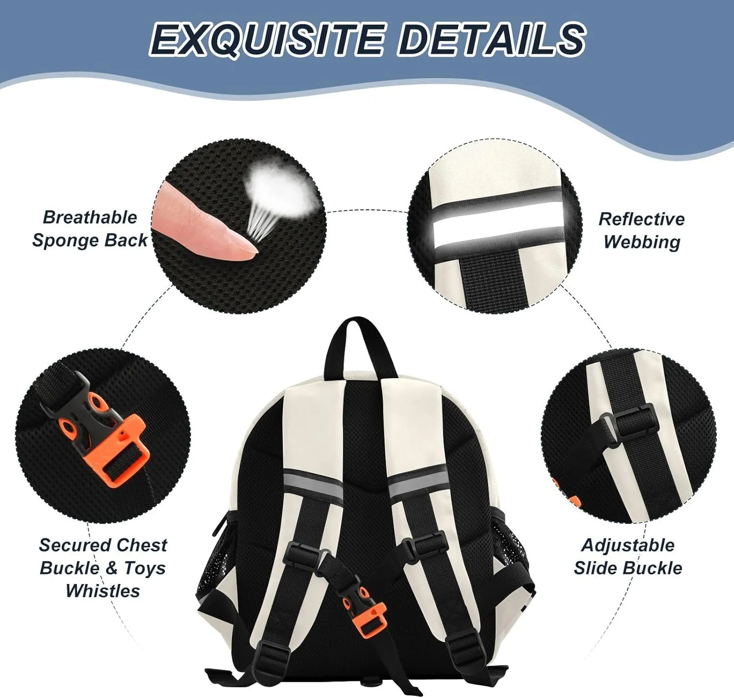 ODAWA Toddler Leash Backpacks Old Lace Kids Backpack, Toddler Schoolbags for Boys and Girls