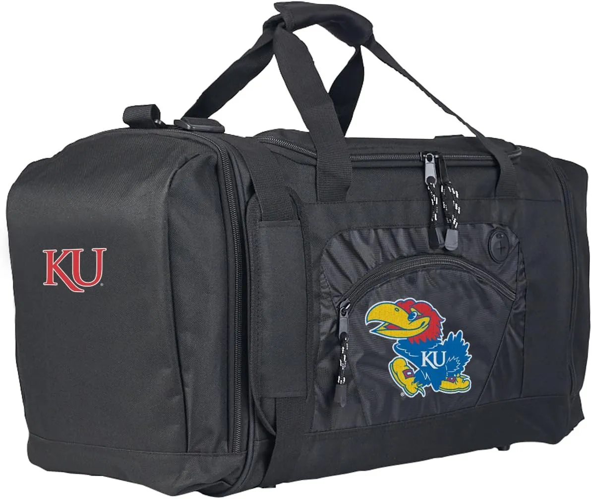 Officially Licensed NCAA "Roadblock" Duffel Bag, 20" x 11.5" x 13", Black