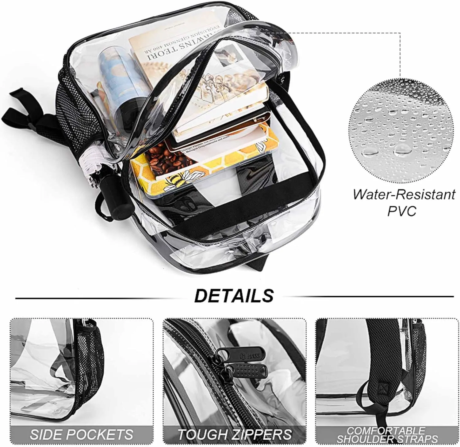 One Love Jamaican Rasta Reggae Clear Backpacks PVC Transparent Laptop Backpack Multipurpose Double Shoulder Bag for Men Women Gifts