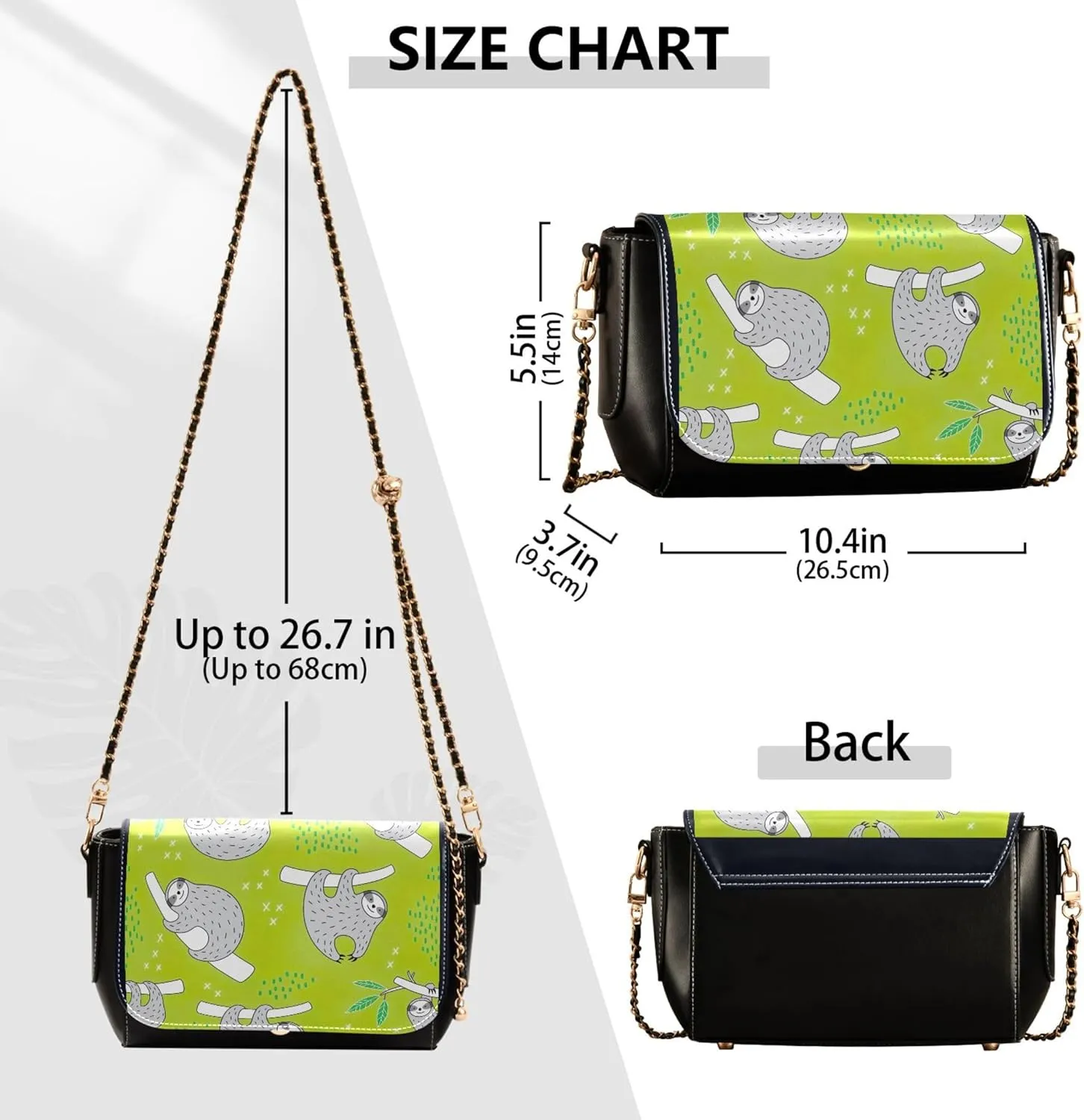 Orange Gray Chrysanthemum Women Crossbody Purse Aesthetic Women Shoulder Leather Bags Phone Handbags with Chain Strap