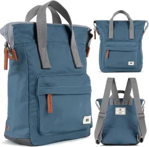 ORI LONDON Small Tote Bag Backpack - Nylon Tote Backpack for Women & Men - Wide Mouth, Chunky Zippers - The Bantry, Airforce Blue