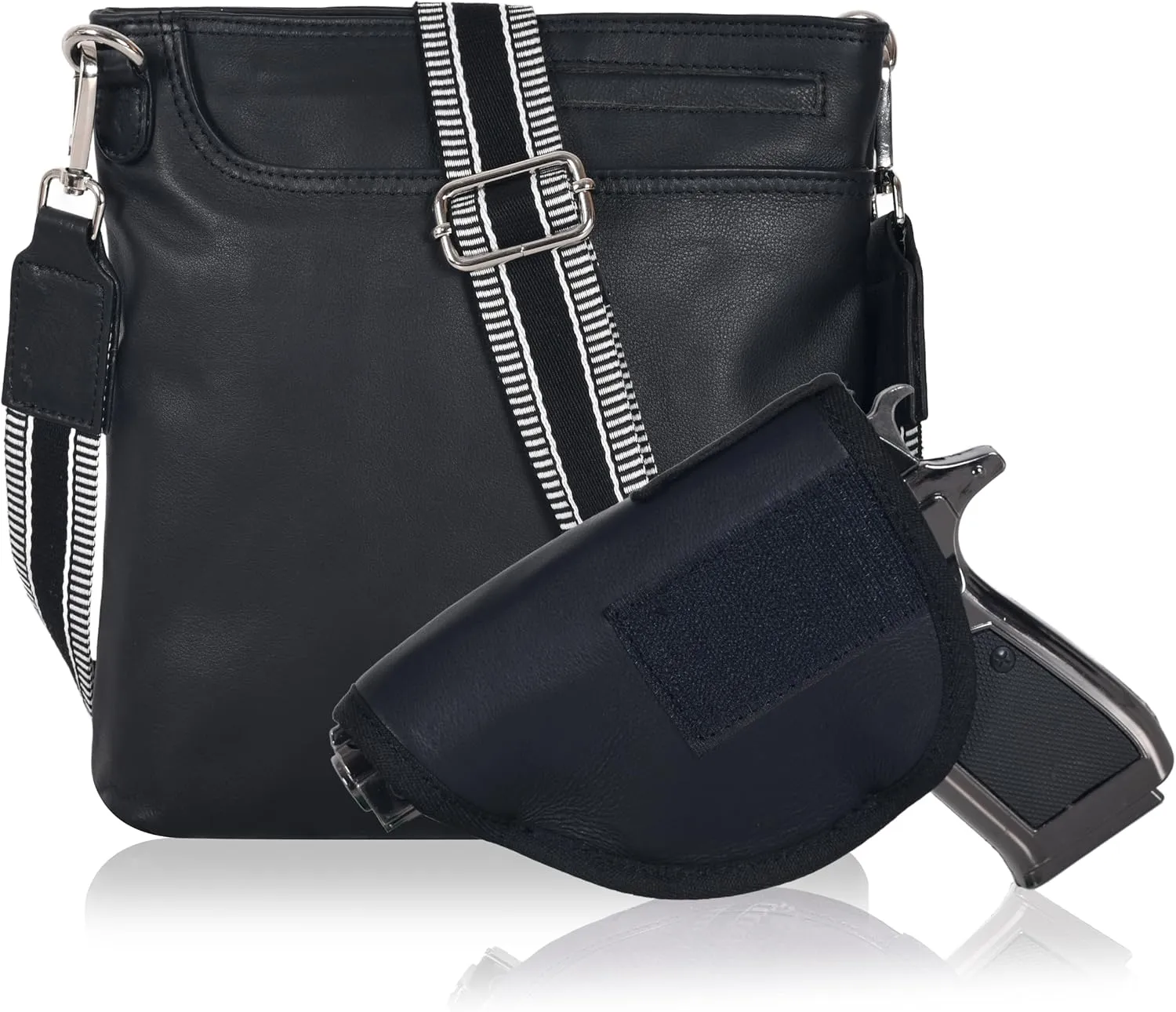 Ozora Multi Pockets Handmade Leather Crossbody Handbags & Sling Bag for Men & Women with Detachable Holster