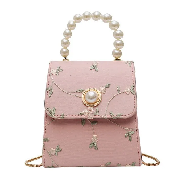 Pearl Leather Crossbody Bag
