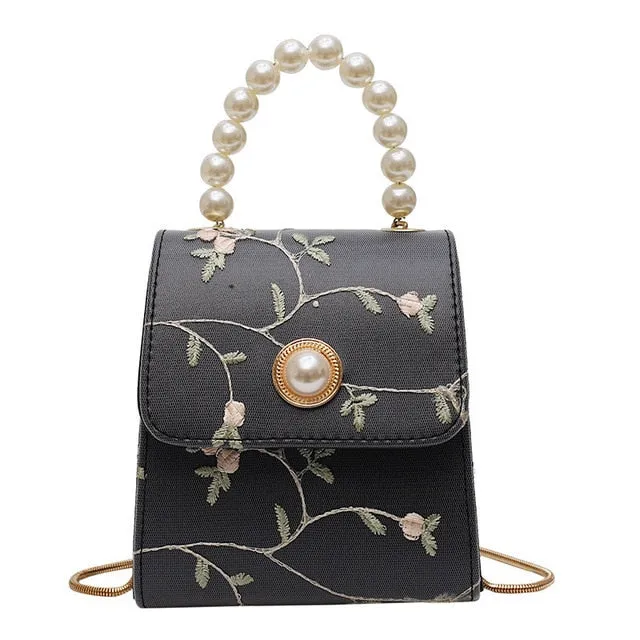Pearl Leather Crossbody Bag