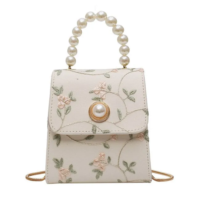 Pearl Leather Crossbody Bag