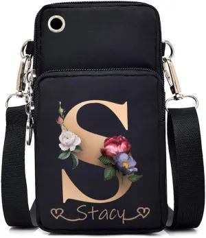 Personalization Small Crossbody Bags for Women, Custom Initials Name Mini Cell Phone Purses Handbag Shoulder Bag