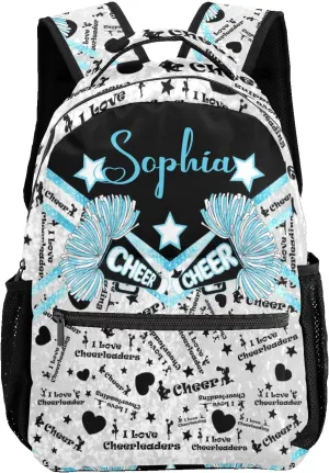 Personalized Back to School Gifts Bags Custom Name Backpack for Boys Girls Kids' Backpack Daily Cheer Blue Cheerleader Casual Pack