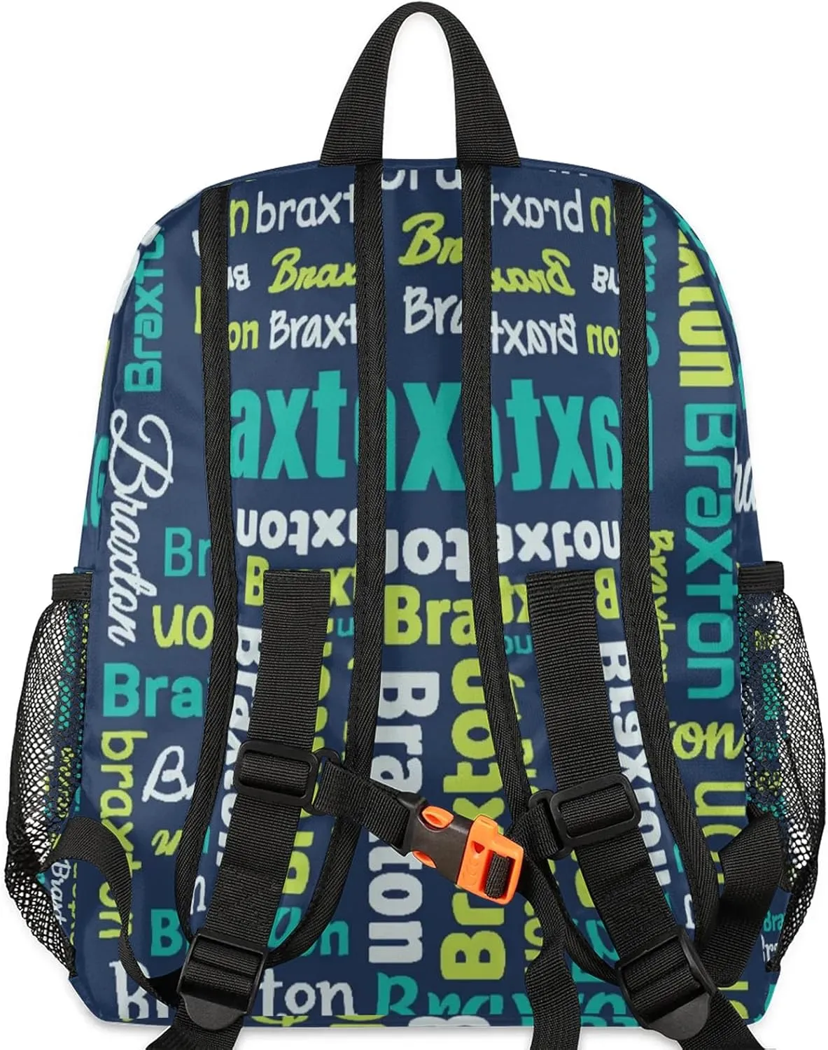 Personalized Backpacks with Name Customized Shoulder Bag Gifts for Women Men Waterproof Travel Casual Backpack 12in, Blue Yellow