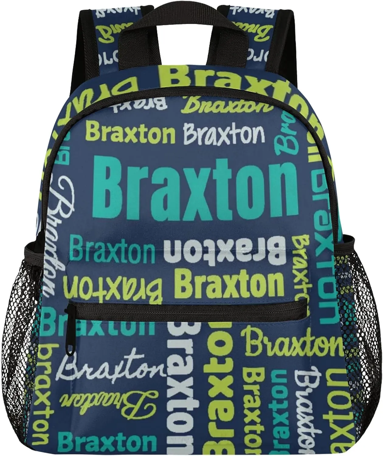 Personalized Backpacks with Name Customized Shoulder Bag Gifts for Women Men Waterproof Travel Casual Backpack 12in, Blue Yellow