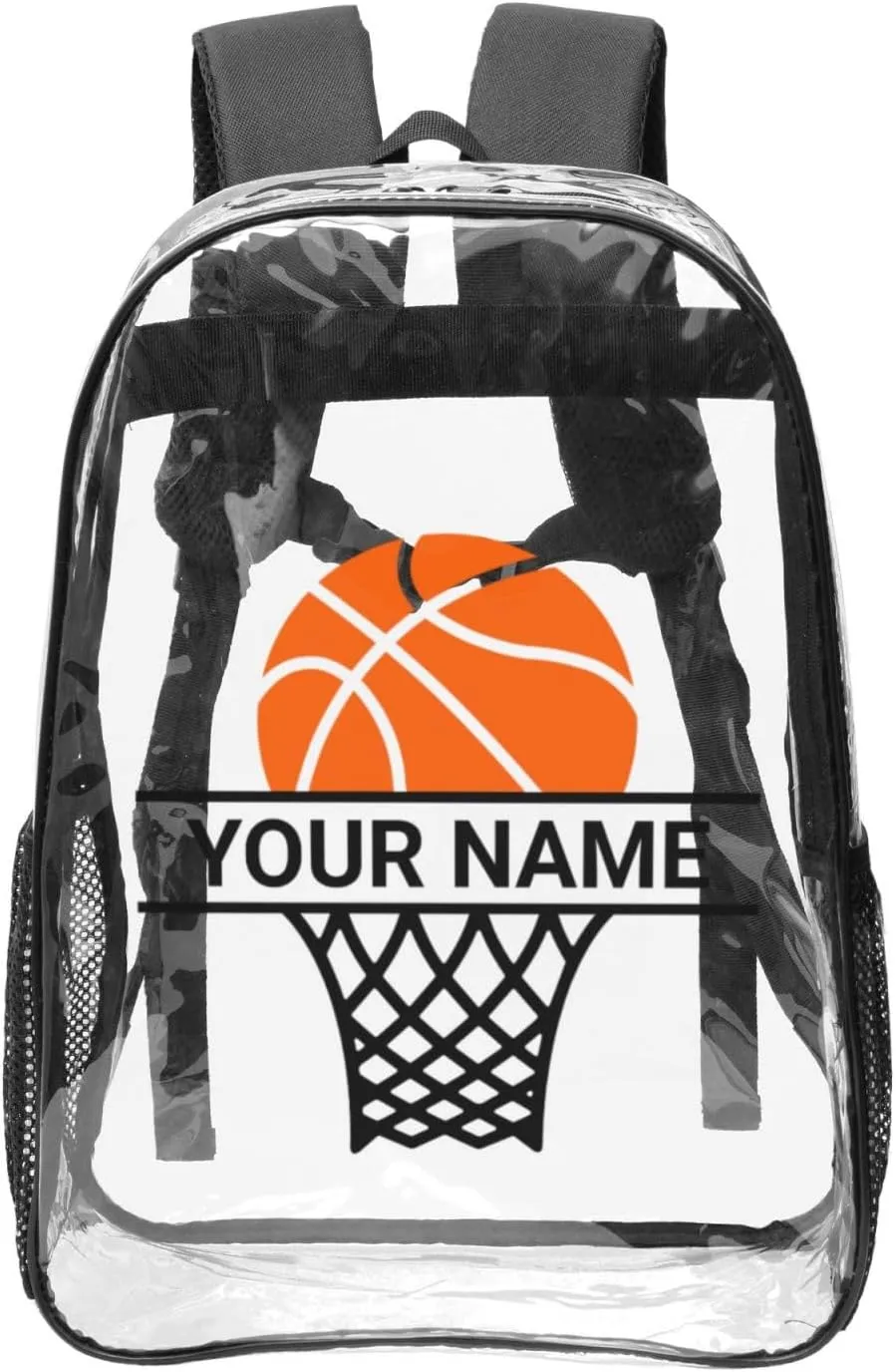 Personalized Clear Backpack for Women Men, Custom Transparent Backpacks with Name Text Photo, PVC Adjustable See Through Bag Suitable for Travel Work