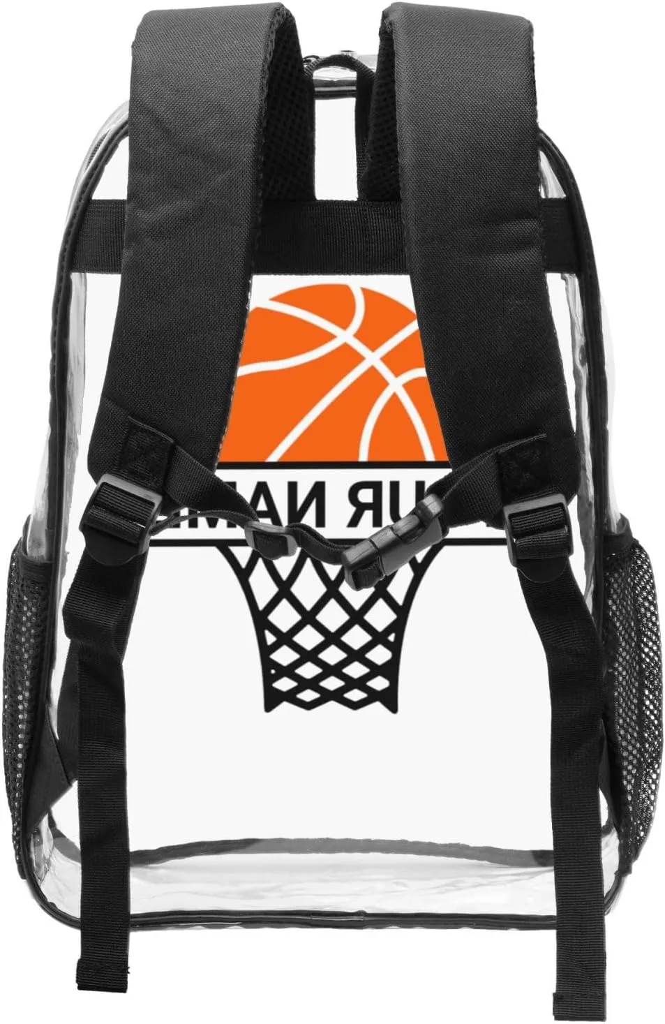 Personalized Clear Backpack for Women Men, Custom Transparent Backpacks with Name Text Photo, PVC Adjustable See Through Bag Suitable for Travel Work
