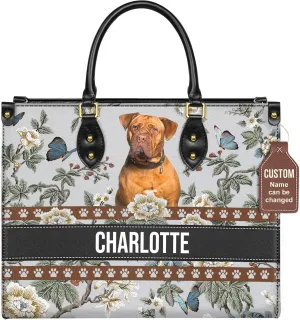 Personalized Dogues de Bordeaux Dog Handbags, Custom Name Dog Leather Bags, Purses, Shoulder Bag, Gift For Dog Mom Dog Lover