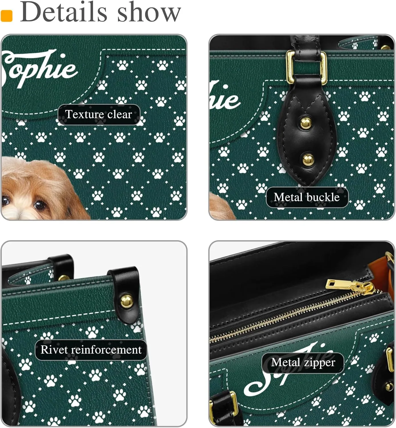 Personalized Havanese Dog Handbags, Custom Name Dog Leather Bags, Purses, Shoulder Bag, Gift For Dog Mom Dog Lover