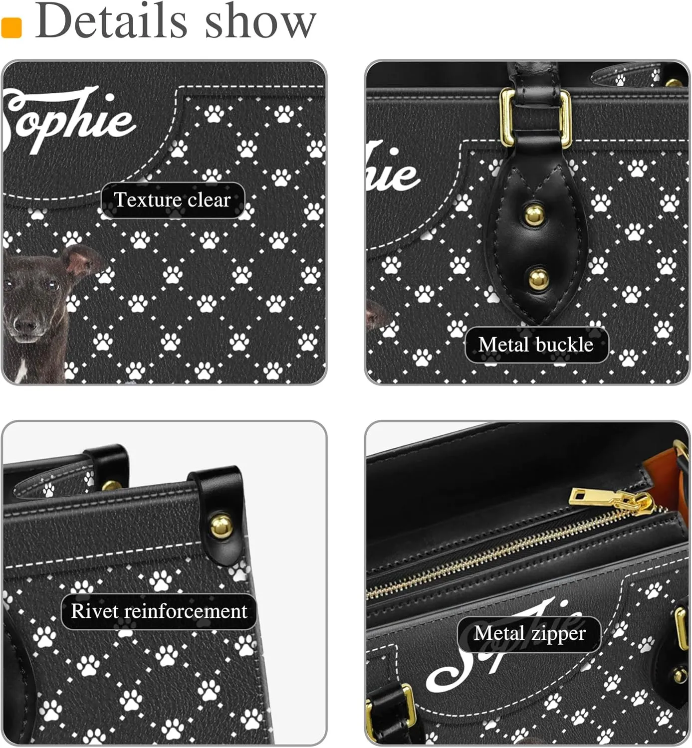 Personalized Italian Greyhound Dog Handbags, Custom Name Dog Leather Bags, Purses, Shoulder Bag, Gift For Dog Mom Dog Lover