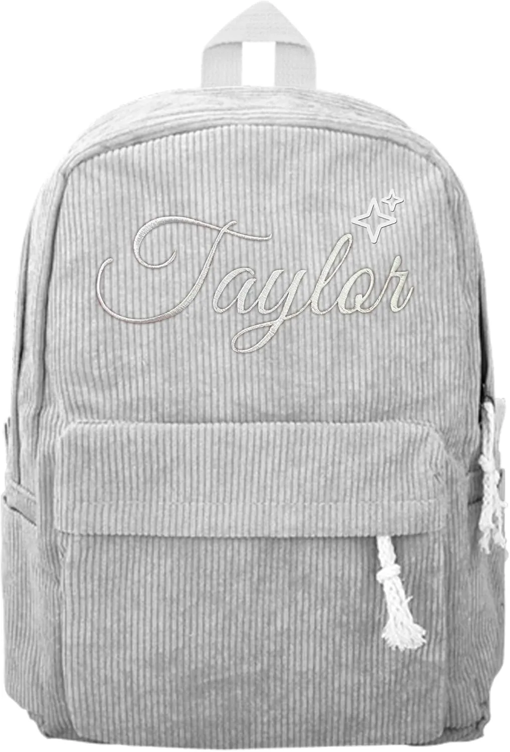 Personalized Kids Backpack With Name, Custom Toddler Preschool Daycare Backpack For Teens Girls Boys, Casual Cute Kids School Bookbag For Camping Sport, Back To School Gifts (Grey)