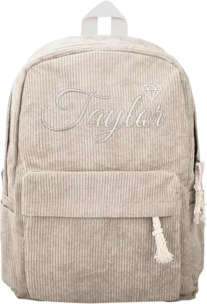 Personalized Kids Toddler Preschool Backpack For Teens Girls Boys, Custom Khaki Embroidered Name Backpack For Kids, Daycare Kindergarten Elementary School Bookbag, Back To School Gifts