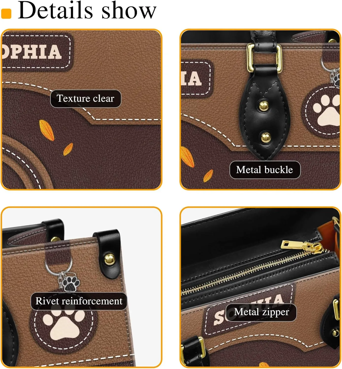 Personalized Newfoundland Dog Handbags, Custom Name Dog Leather Bags, Purses, Shoulder Bag, Gift For Dog Mom Dog Lover