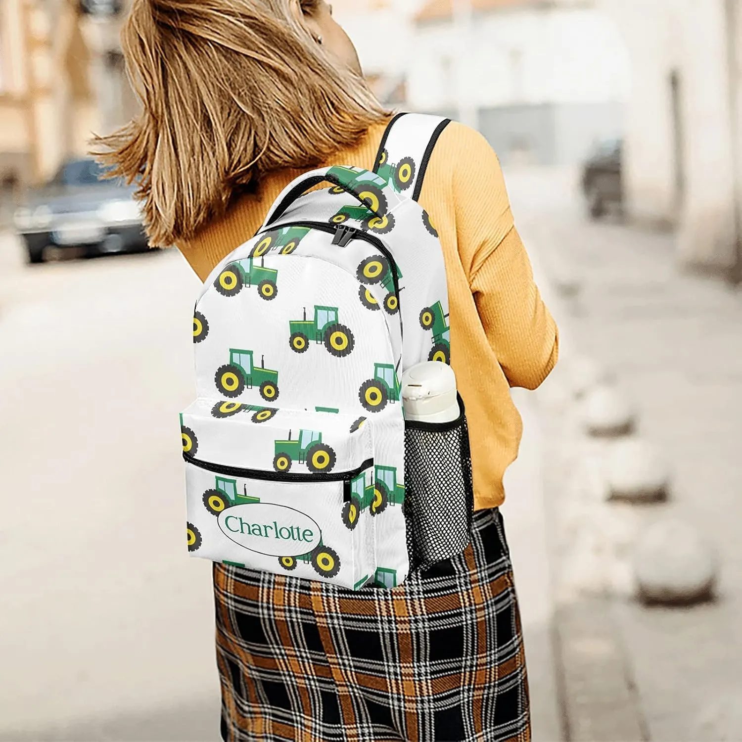 Personalized Personalized Farm Tractor School Bag with Name Laptop Bags Casual Travel Daypack for Kids Children Gifts 12.2 x 5.9 x 16.5 inch (LxWxH) Muilti 13
