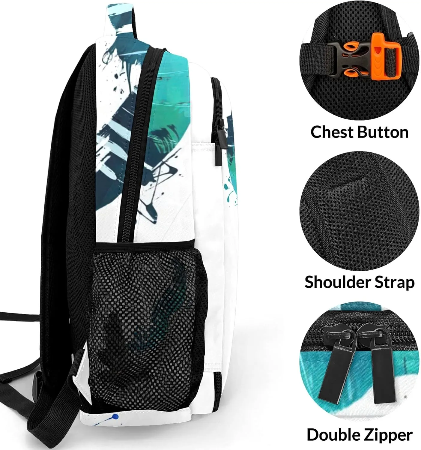 Personalized Piano Art Music Backpack Casual Bag Daypack for Women Men Camping Hiking