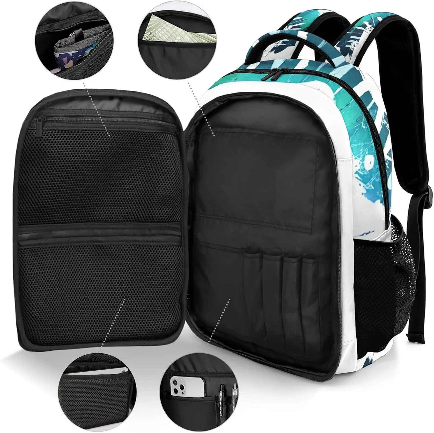 Personalized Piano Art Music Backpack Casual Bag Daypack for Women Men Camping Hiking