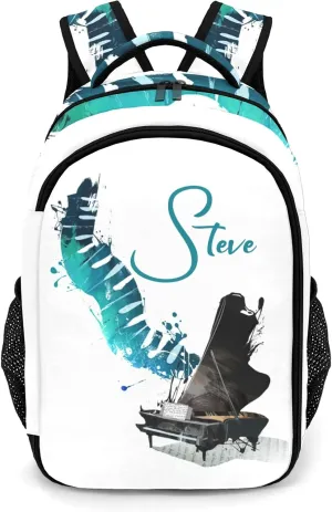 Personalized Piano Art Music Backpack Casual Bag Daypack for Women Men Camping Hiking