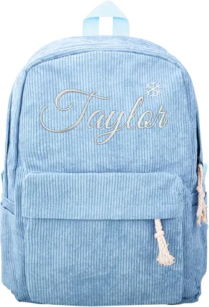 Personalized Toddler Preschool Daycare Backpack For Teens Girls Boys, Custom Embroidered Kids Backpack With Name, Cute Blue College Elementary School Bookbag, First Day Of School Backpack