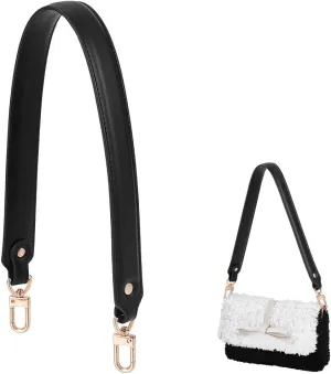 PH PandaHall Genuine Leather Purse Short Bag Strap, Leather Bag Replacement Handbag Straps with Clasps for Handbag Making