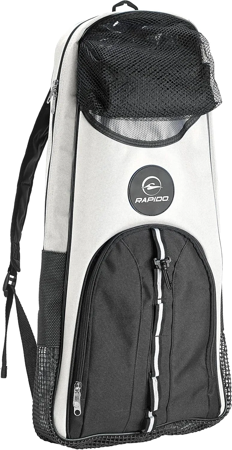 Phantom Aquatics Rapido Snorkeling Backpack with Shoulder Strap - Fits Snorkel Mask Fin Snore Set and More - Ideal Snorkel Travel Bag, Snorkeling Gear Equipment and Water Sports