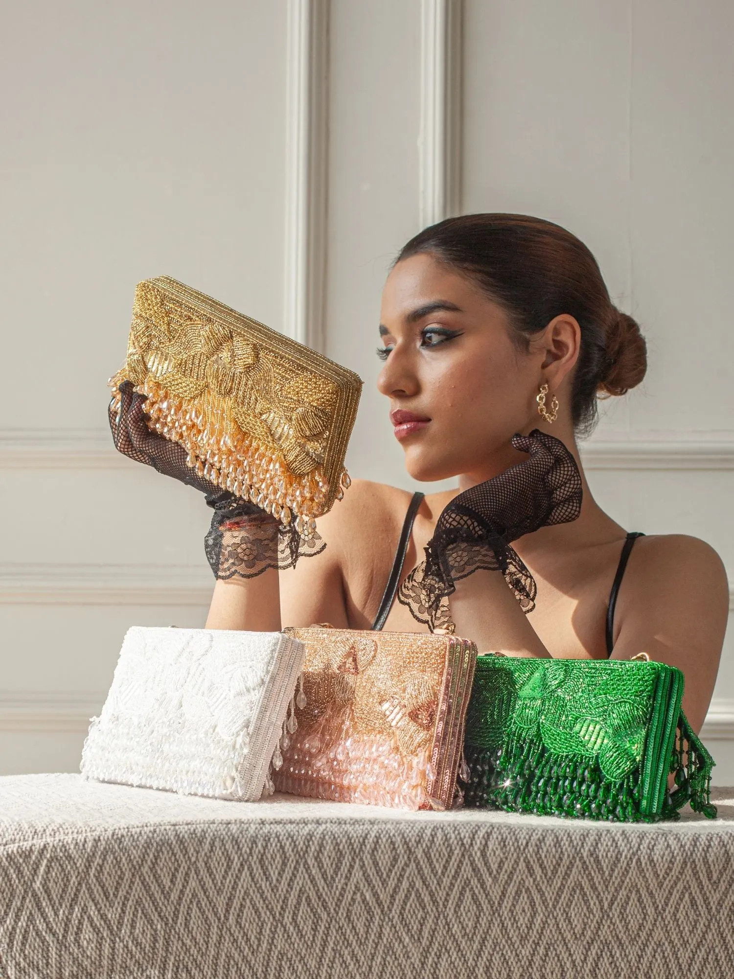 Pink Beaded Evening Clutch