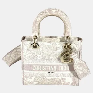 Pink Canvas Medium Lady D-Lite Tote Bag
