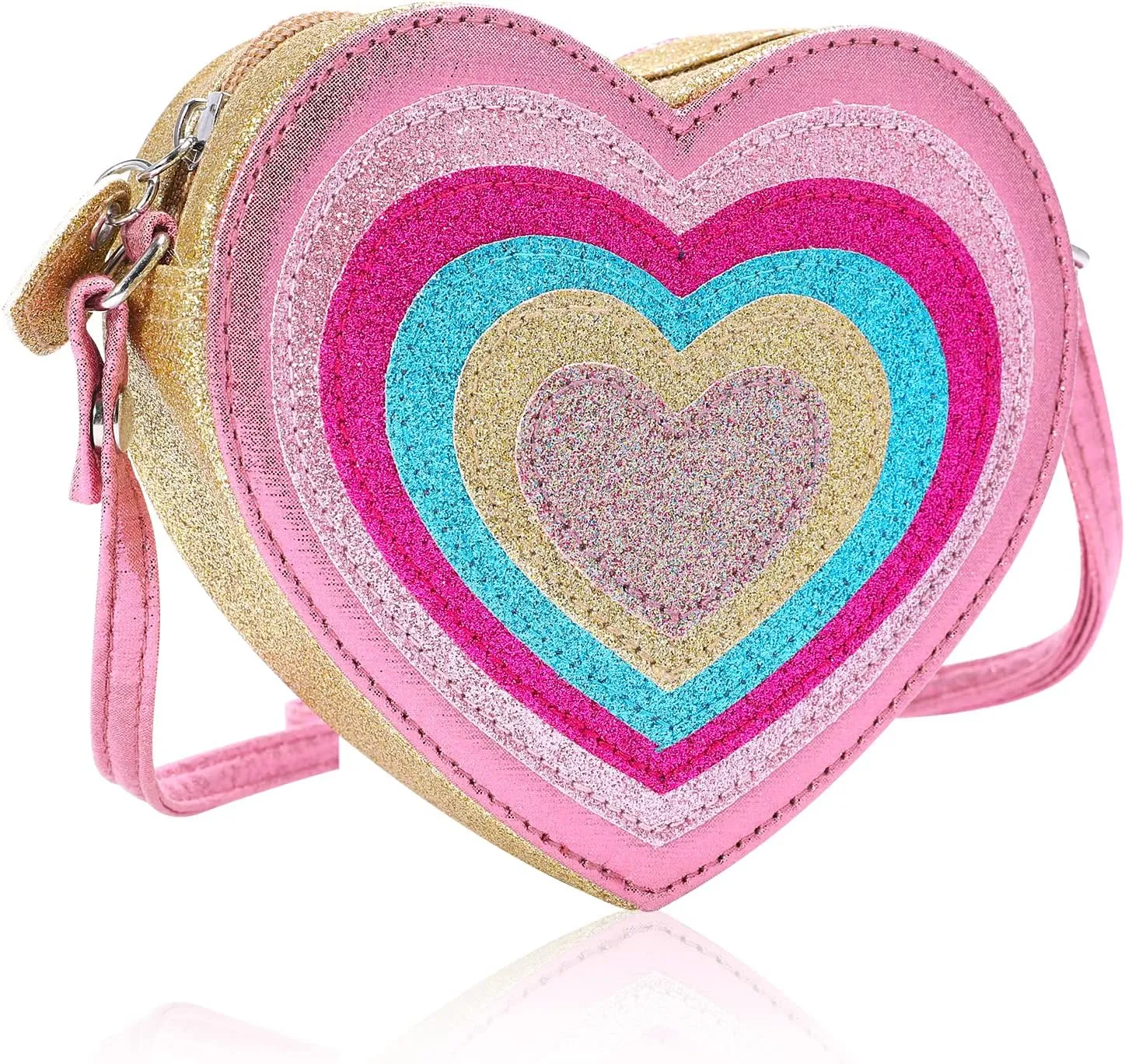 PinkSheep Toddler Purse for Girls Gifts Heart Purse Kids Shoulder Bag Crossbody Wallet 3-6Year Little Girl Fashion