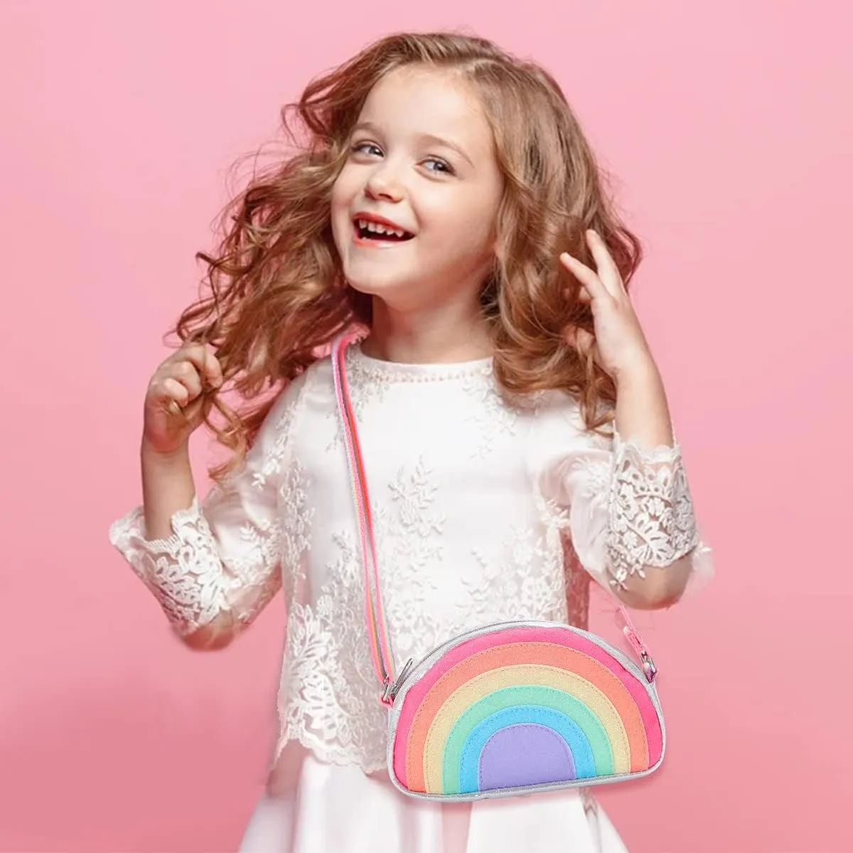 PinkSheep Toddler Purse for Girls Gifts Rainbow PurseToddler Crossbody Kids Wallet Shoulder Bag for 3-6Year Little Girl Fashion