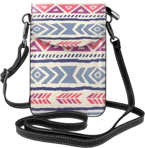 Plain Geometric Floral Pattern Zippered Crossbody Bag,* Women'S Shoulder Bag With Card Slot, Removable Shoulder Strap, 7.6 X 4.9 In., Black