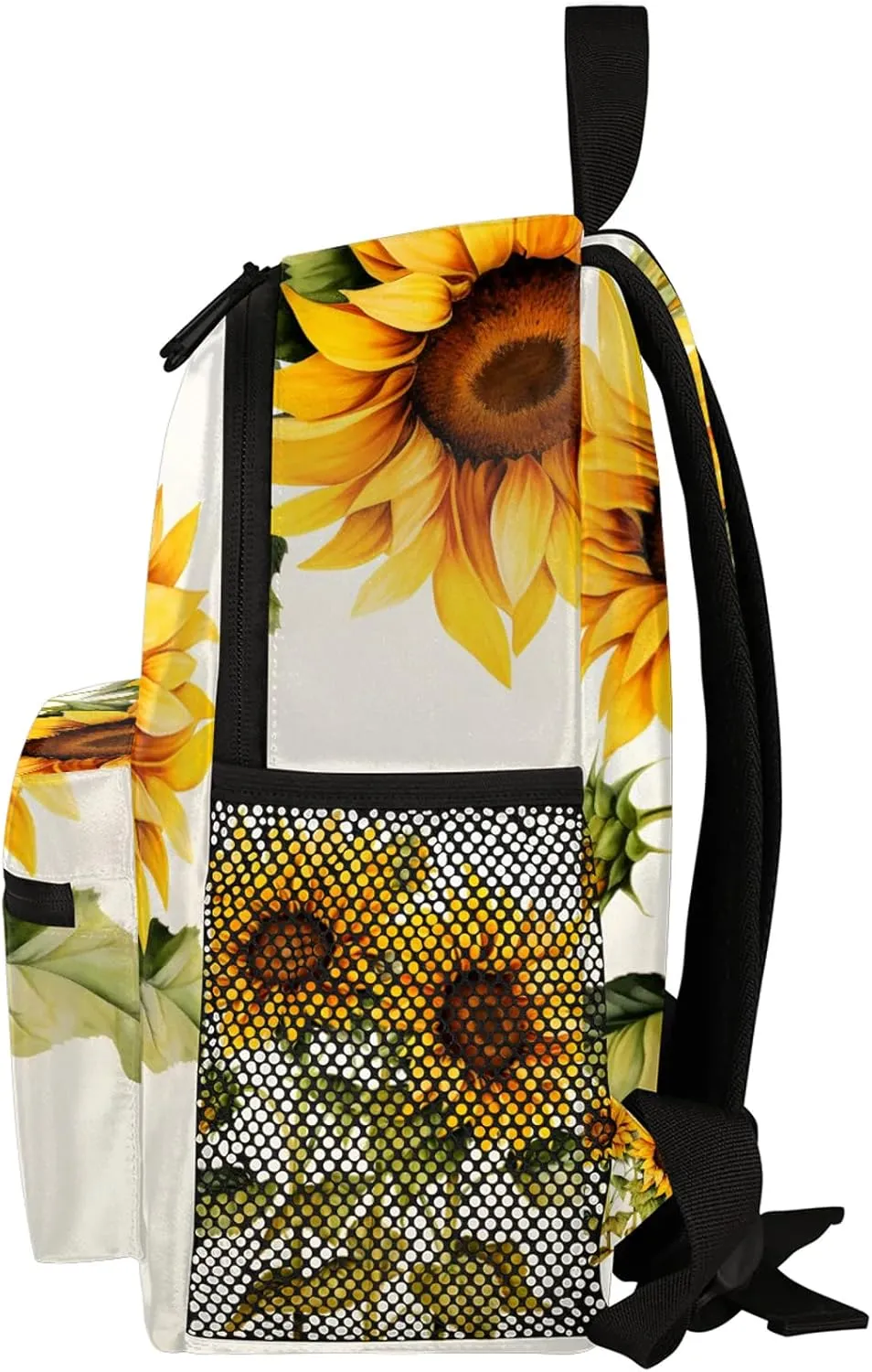 Plants Theme Sunflower Personalized Backpack Bag with Name Lightweight Custom Shoulder Bags Waterproof Casual Backpacks Travel Laptop Bag for Work Picnic 12in