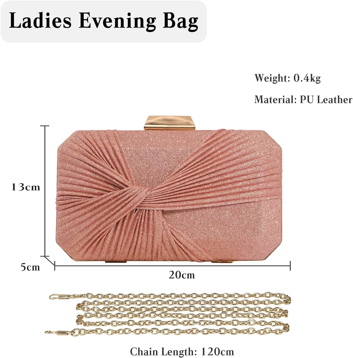 Pleated Evening Bag Sparkly Sequin Clutch Bag for Women Sparkly Handbag Bridal Wedding Purse Elegant Crossbody Bag