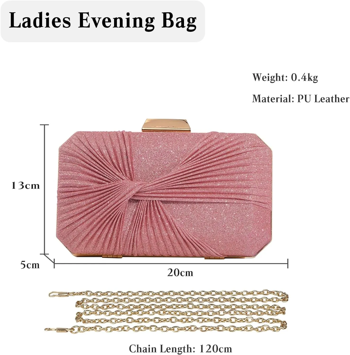 Pleated Evening Bag Sparkly Sequin Clutch Bag for Women Sparkly Handbag Bridal Wedding Purse Elegant Crossbody Bag