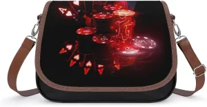 Poker Cards And Gambling Chip Women's Crossbody Bags PU Leather Shoulder Bag Handbag Purse Messenger Bag with Shoulder Strap