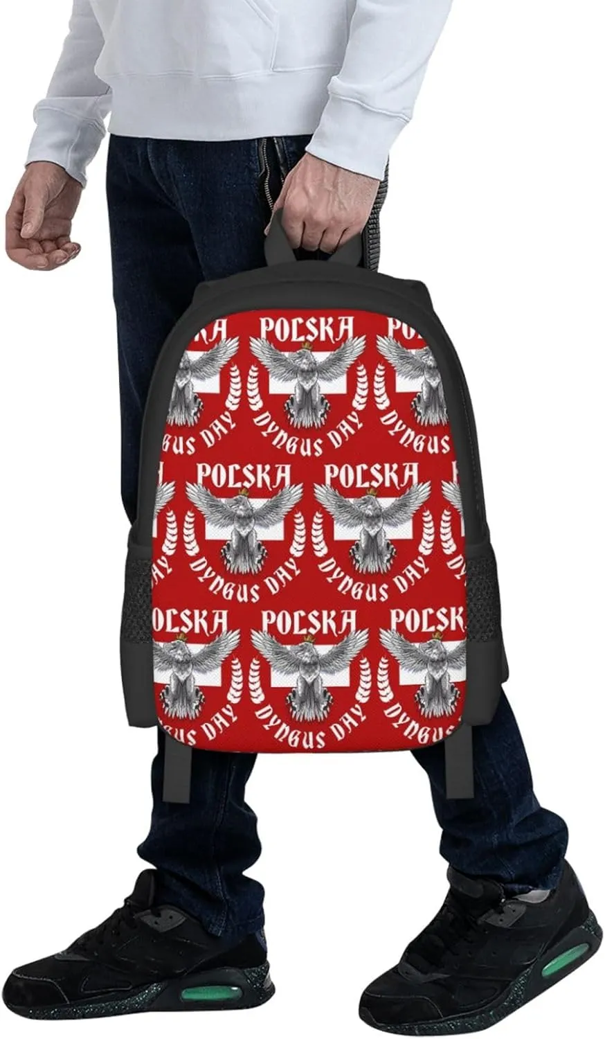 Polish Flag Poland Polska Eagle Flag Dyngus Day Casual Backpacks Large Capacity Backpack Laptop Rucksack Sport Daypack Commuter Bags with Adjustable Strap for Traveling Camping