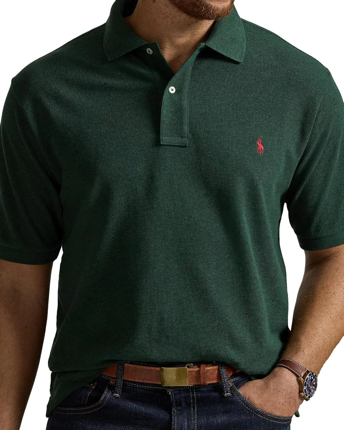 POLO RALPH LAUREN Men's Big & Tall Short Sleeve Iconic Mesh Polo Shirt