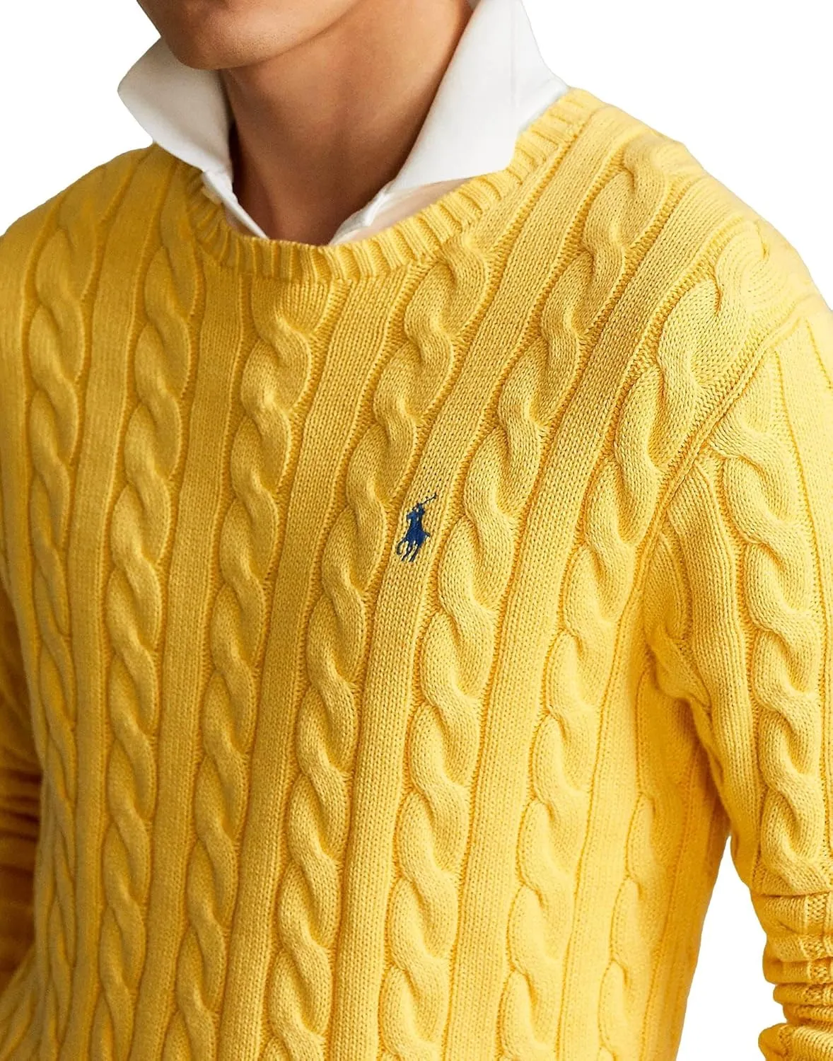 POLO RALPH LAUREN Men's Iconic Cable Knit Cotton Pullover Sweater