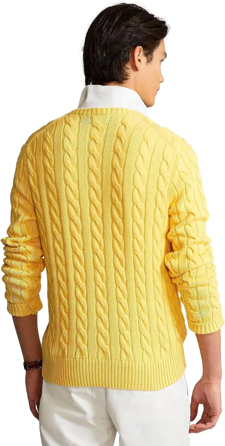 POLO RALPH LAUREN Men's Iconic Cable Knit Cotton Pullover Sweater