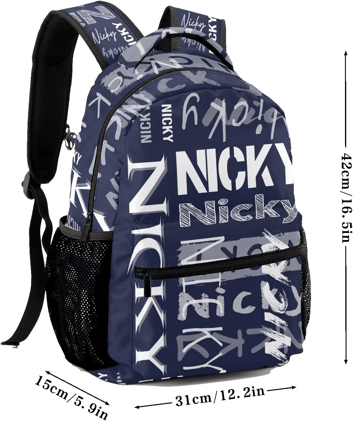 Polyester Personalized School Bookbag with Name Text Waterproof Custom Elementary Backpack Book Bag for Boys Girls Stylish Customize Back Pack Customized Gift for Kids Back to School