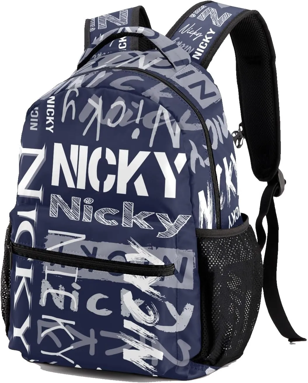 Polyester Personalized School Bookbag with Name Text Waterproof Custom Elementary Backpack Book Bag for Boys Girls Stylish Customize Back Pack Customized Gift for Kids Back to School