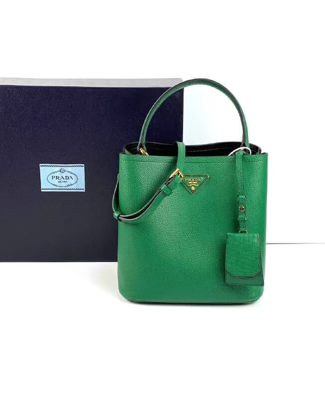 Prada Panier bag in Saffiano leather mango